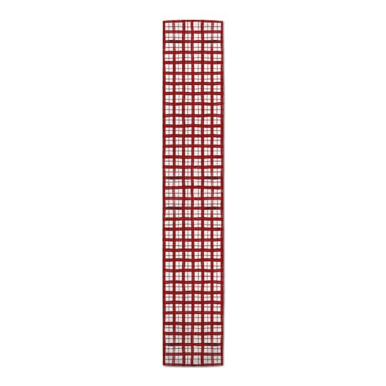 Red & White Plaid Indoor/Outdoor Table Runner